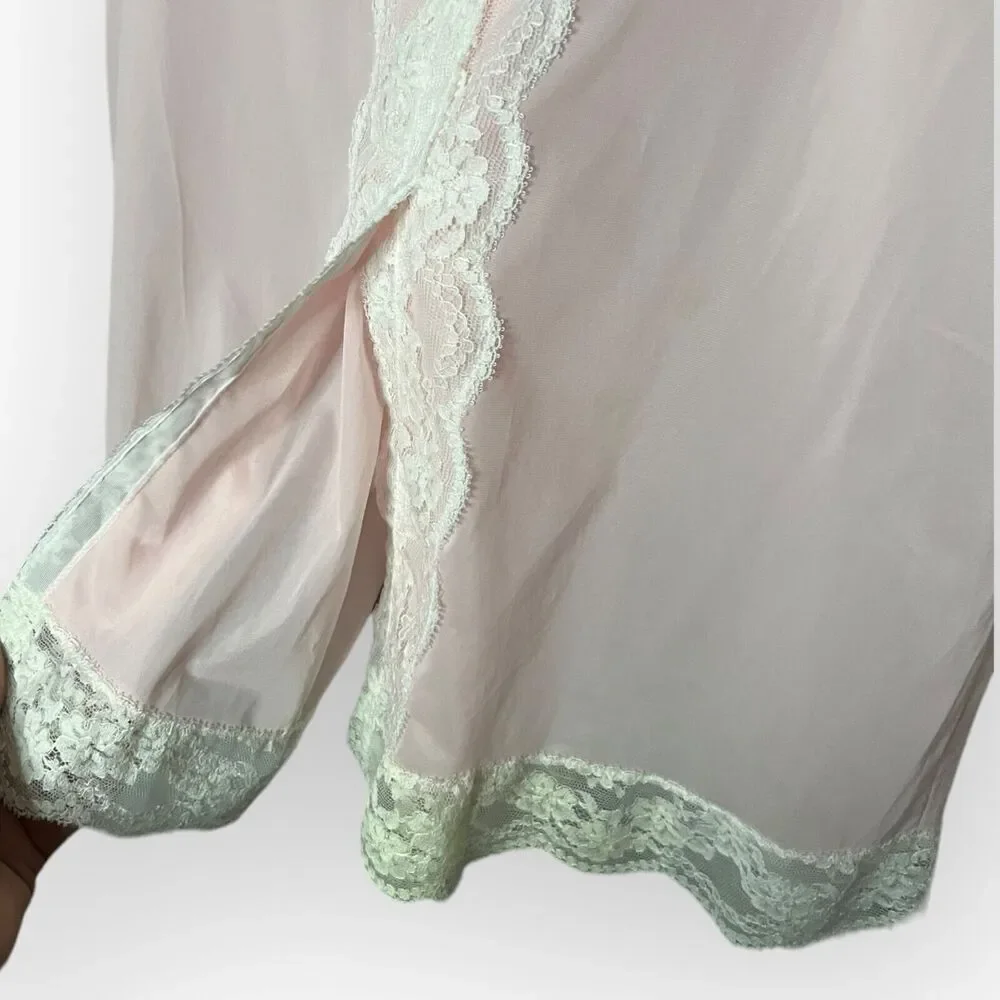 Olga Vintage 60s Pink & White 100% Nylon Slim Panti-Slip Tap Pants Bloomers Sz S - Picture 6 of 11